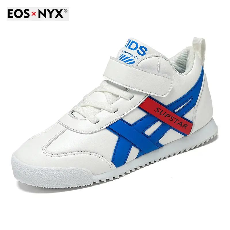 

Кроссовки EOSNYX детские на плоской подошве, Повседневная дышащая удобная обувь для мальчиков и девочек, белые, на осень