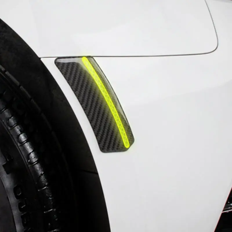 

Pair Universal Reflective Car Side Stickers Outer Carbon Fiber Marker Trim Auto