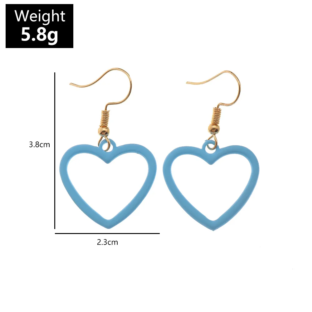 

New Exquisite Fashion New Simple Cute Candy Color Small Love Heart Hoop Earring Gold Color Charm Earring for Women Party Jewelry