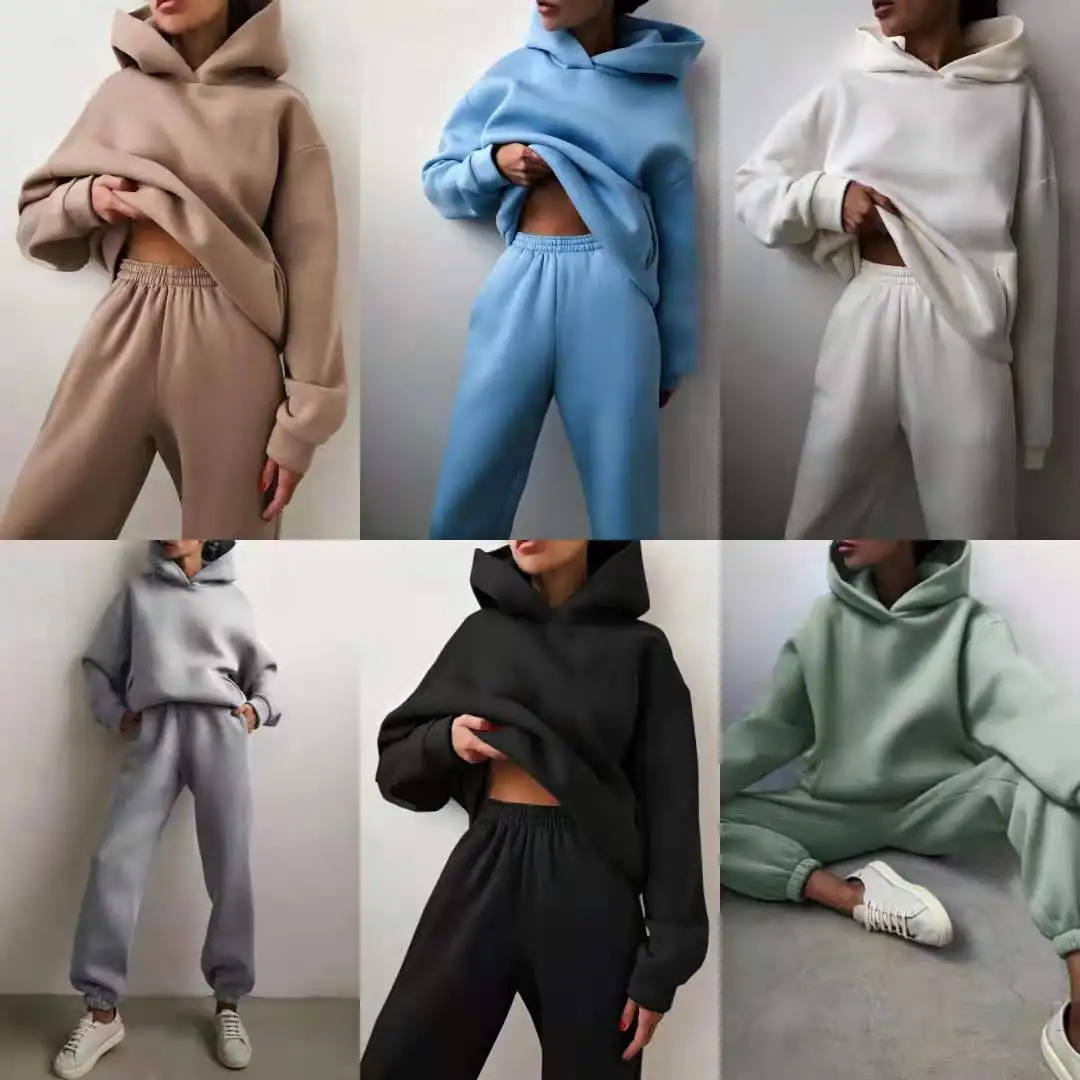 

Two-piece spring women's casual hooded sweater