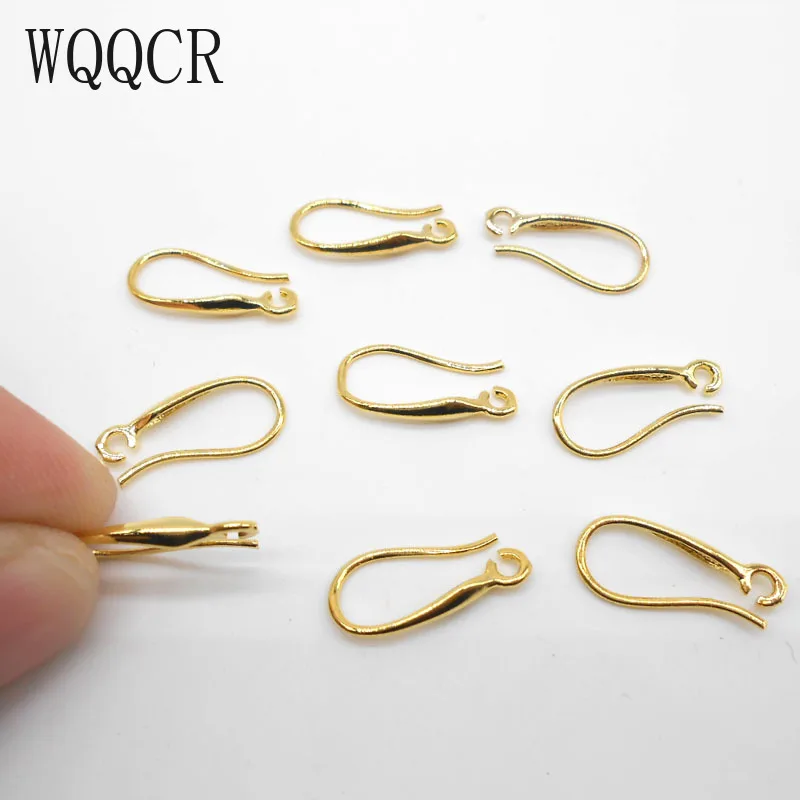 

WQQCR Hot Sale 10PCS Lot Fashion Jewelry Components 925 Silver GOLG NEW Earrings Accessories For Women Earring Hooks Fitting