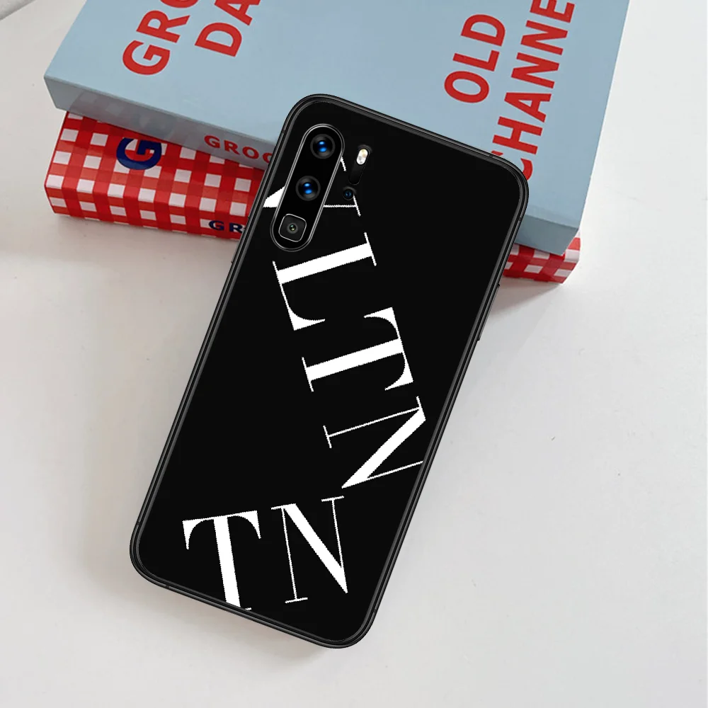 

VLYN Fashion Luxury Brand Phone Case For Huawei P Mate Smart 10 20 30 40 Lite Z 2019 Pro black Bumper Soft Etui Silicone