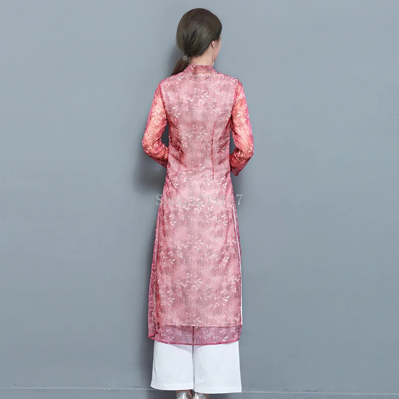 Женская шифоновая одежда Aodai Vietnam традиционная Ao Dai вьетнамские халаты и брюки