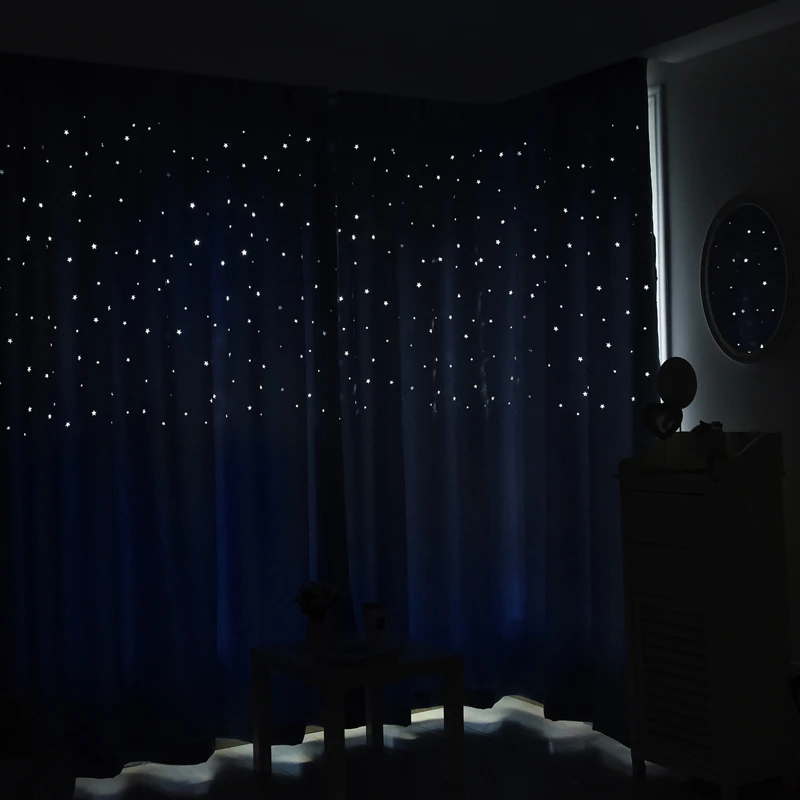 MAKEHOME, плотные шторы со звездами для детей, спальни, гостиной, три слоя ткани, оконные шторы, домашний декор, звезды, тюль
