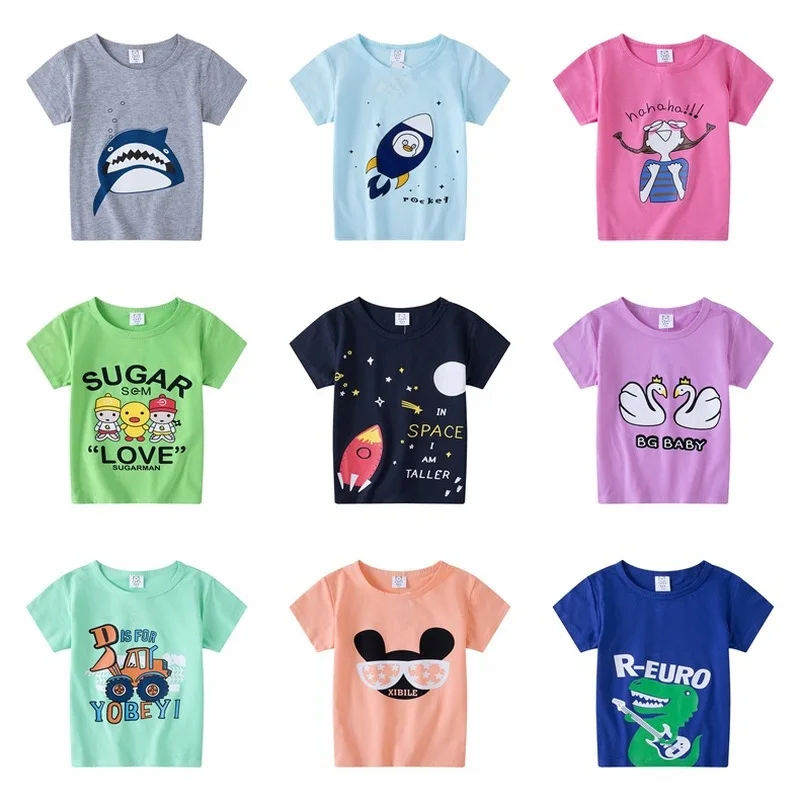 

2020 Children 's Cotton Top Cartoon Casual T-Shirt Boys Girls Sportswear T- Shirts Baby Girls Children 's Wear