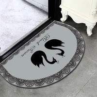 golden diamond velvet modern simple semicircle black swan door entrance mat bathroom absorbent non slip floor mats doormats