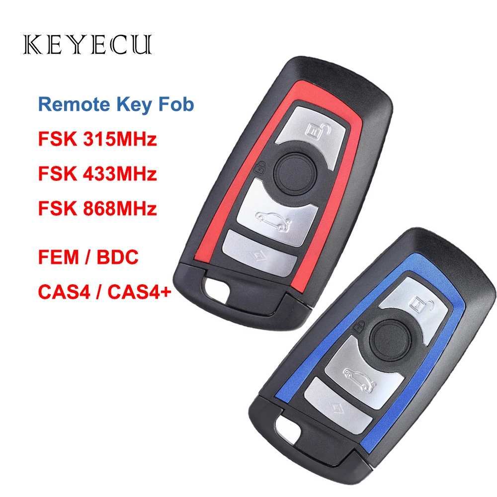 Keyecu 4 кнопочный дистанционный ключ FSK 315 / 433 868 МГц PCF7953 для BMW F шасси FEM BDC CAS4 + YGOHUF5662