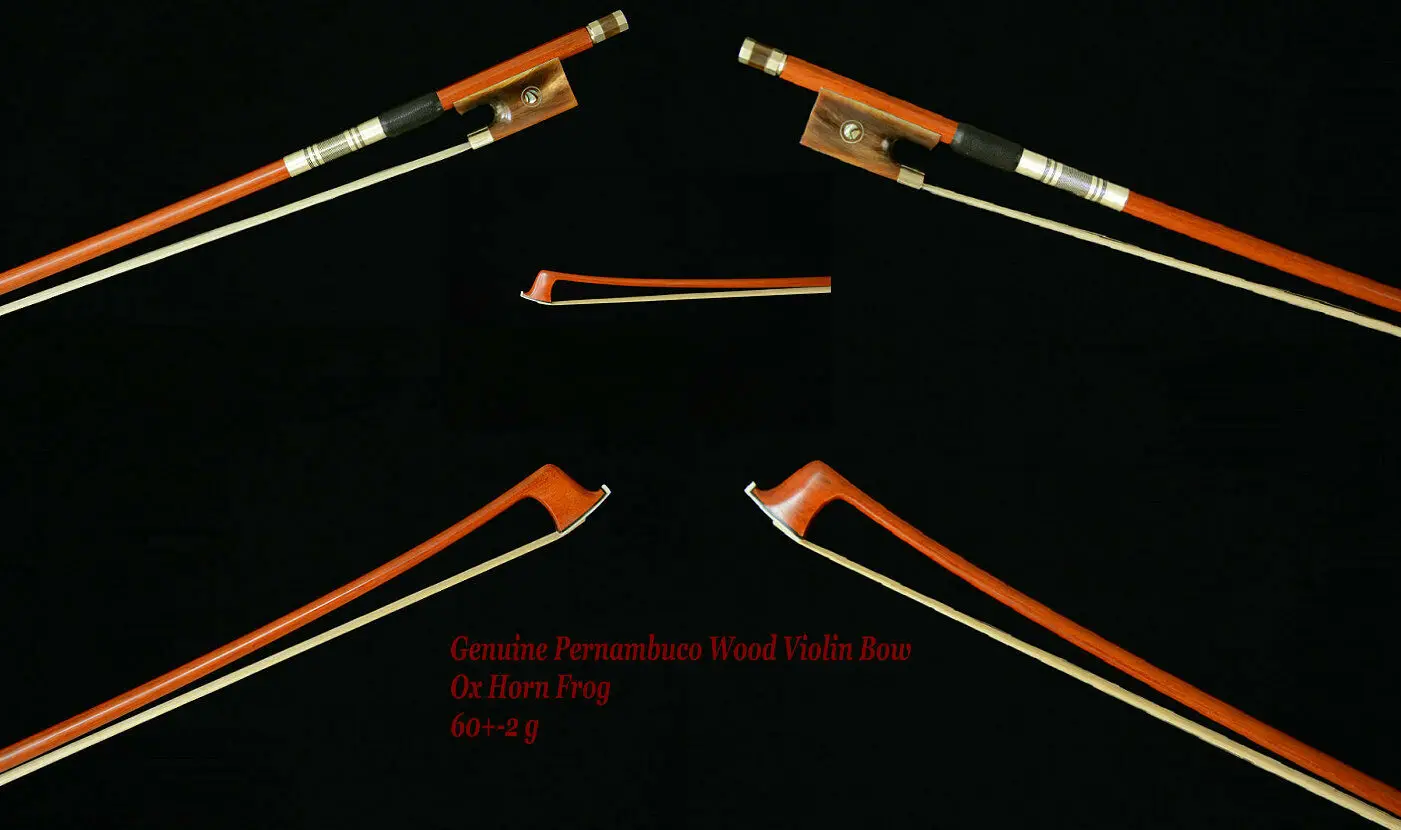 Genuine Pernambuco Violin Bow 4/4!Ox Horn Frog 60 +-2 g | Спорт и развлечения