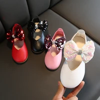 2020 new spring autumn girls sneakers kids girl leather shoes bling bow tie princess baby children shoes cute party shoes c11191