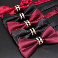 men bowtie formal stripe luxury rhinestone necktie mens fashion business mens wedding bow tie male dress shirt gift ties
