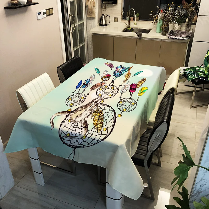 

Printed color circle type washable decorative household waterproof tablecloth