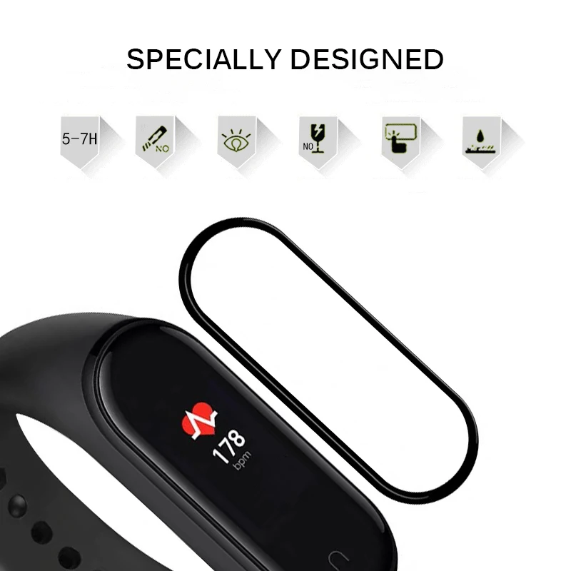 Новинка для смарт браслета Xiaomi Mi Band 4 полное покрытие защита экрана 3D