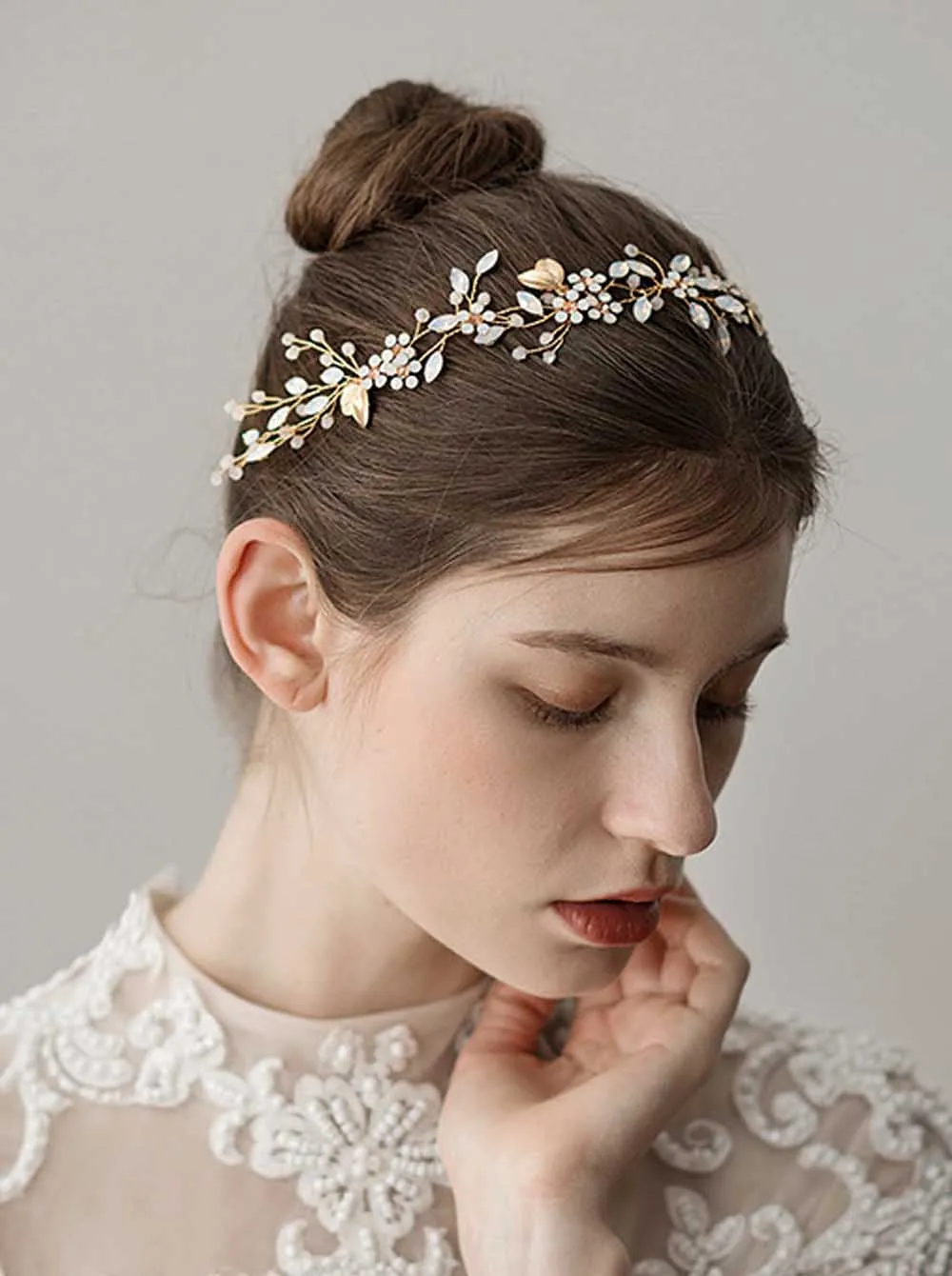 Женский обруч для волос с золотыми листьями стразы богемный головной убор