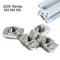 102050100pcs m3m4m5106 for 20 series slot t nut sliding t nut hammer drop in nut fasten connector 2020 aluminum extrusion