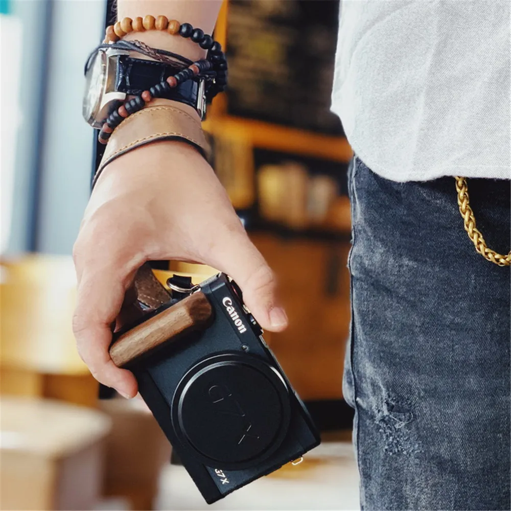Деревянная рукоятка с алюминиевой основой Кронштейн для CANON G7X