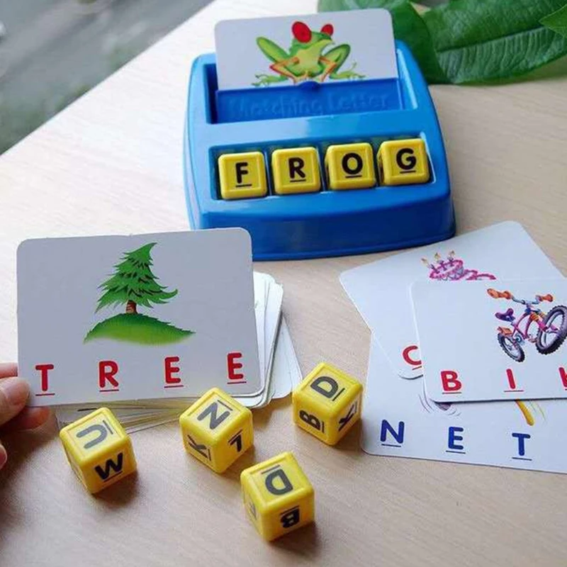 

H3CD 1Set Learning Toy Spelling Blocks Developmental Letter Toy Montessori Preschool Educational Card Toy Matching Game