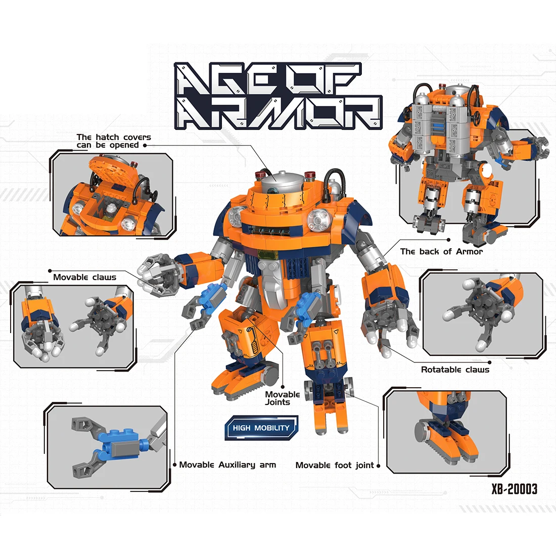 

739Pcs Transformation Rescue Mecha Vehicle Model Educational Building Blocks Toy Block Assembly Toys Children Gifts