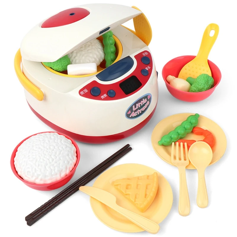 

Spray Rice Cooker Light Music Simulation Cooking Kitchen Children's Household Appliances Toy Red/Blue