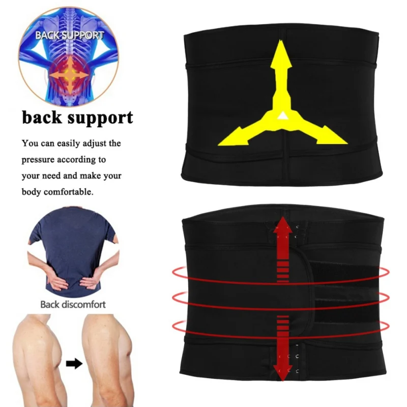 

Men Workout Waist Trainer Tummy Slimming Sheath Sauna Body Shaper Trimmer Belt Abdomen Shapewear