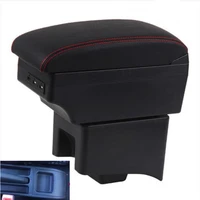 for volkswagen polo armrest box central store content box car styling decoration accessory with cup holder usb