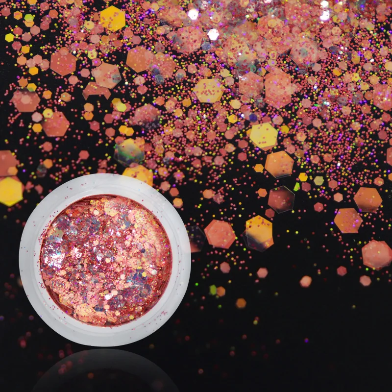 Mermaid Sequins Nail Art Chunky Glitter 3D Flakes Sparkly Paillette Hexagon Spangles Chameleon Sequins Manicure Accessories