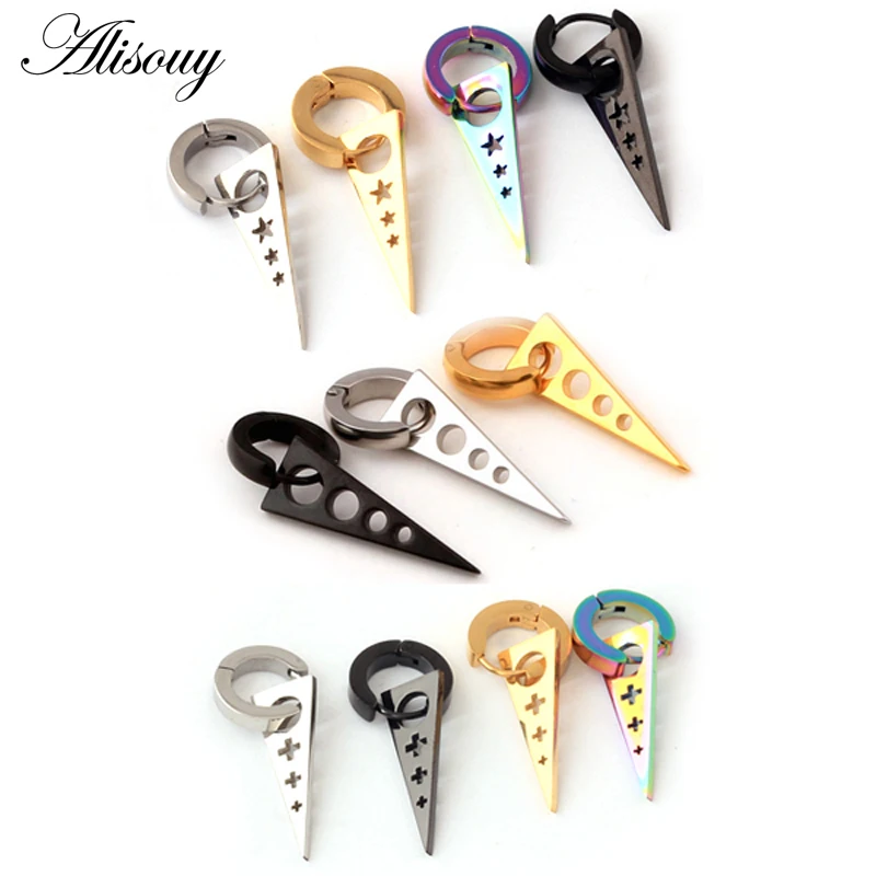 1 пара мужские и женские круглые висячие серьги с подвеской-треугольником в стиле