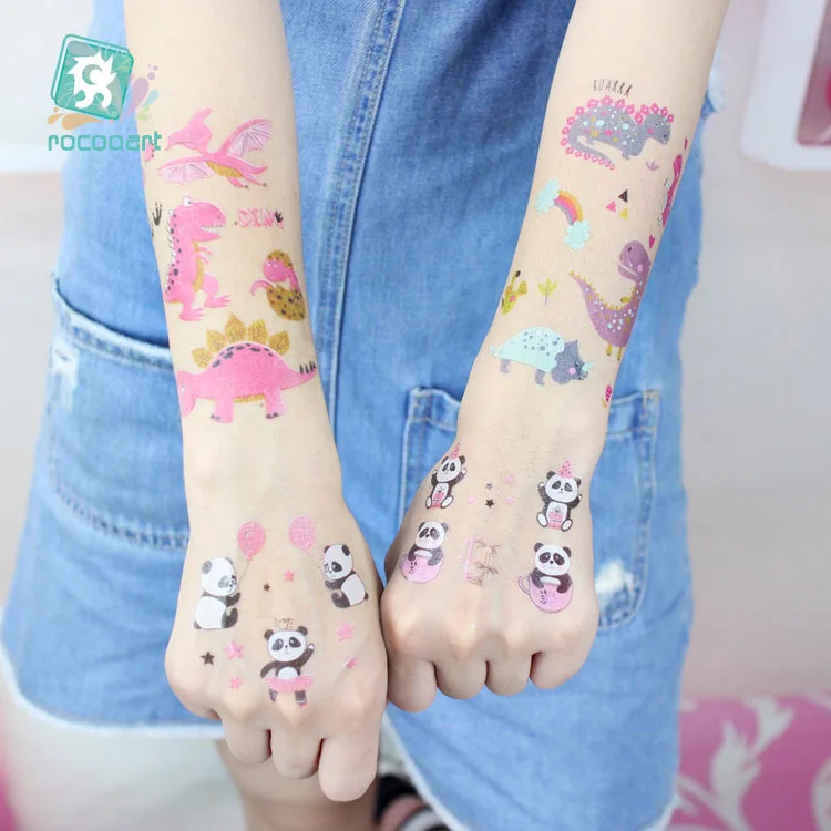 

Kawaii тату красочный Единорог наклейка мультфильм вечевечерние НКА Татуировка непромокаемая Временная наклейка татуировка тело руки Женщин...