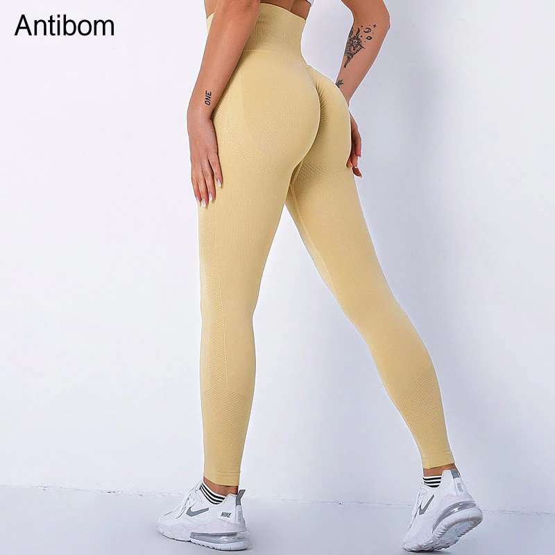

Antibom Gym Sport Leggings Yoga Pant Women Seamless Fitness High Waist Workout Training Knitted Squat Proof Booty Scrunch Tights