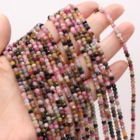 234mm natural stone tourmaline beads round section spacer bead for fine jewelry accessories making diy necklace bracelets