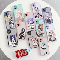toplbpcs cartoon cute maid girl phone case for iphone x xr xs 7 8 plus 11 12 13 pro max 13mini translucent matte shockproof case