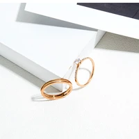 fashion rings for women wedding luxury zircon engagement ladies finger ring rose gold color ring romantic party gift wholesale