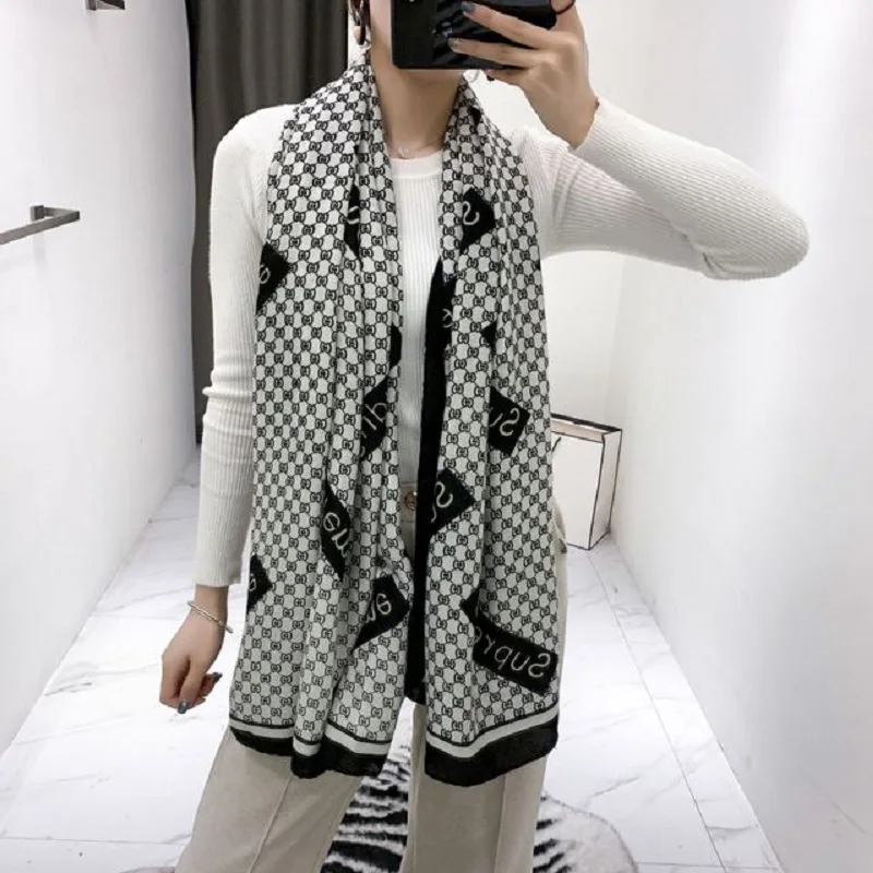 

New Style women scarf fashion design print chiffon spring winter warm scarves letter hijabs lady pashmina foulard bandana plaid
