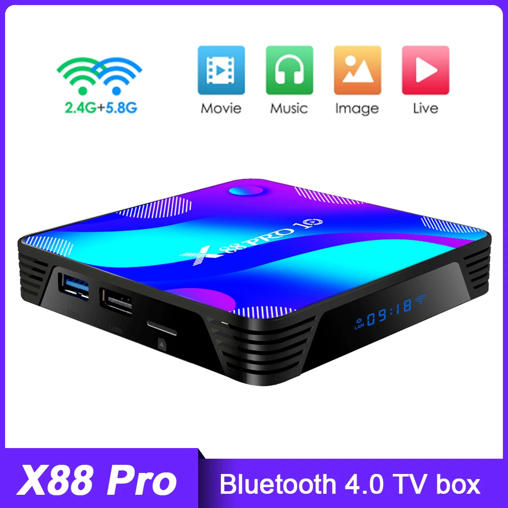 

Smart TV Box Set Android 10.0 RK3318 Quad-Core 64bit Cortex-A53 BT 4.0 4K 2.4G 5.8GHz Dual Band WiFi Set Top Box