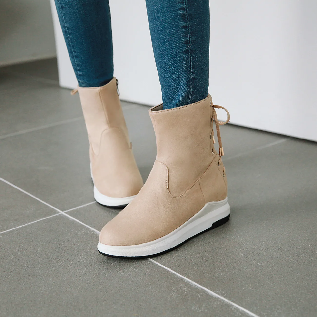 Лидер продаж женские замшевые ботильоны кожаные короткие ботинки на плоской