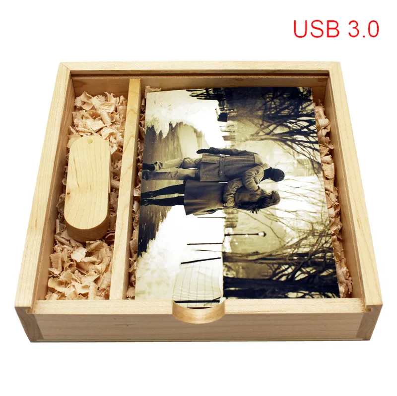 TEXT ME usb3.0 логотип фотография подарок клен дерево + коробка usb флэш-накопитель