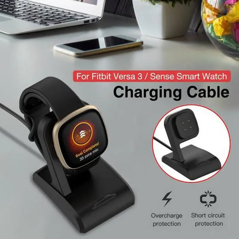 

Smart Watch Charging Dock for Fitbit Versa3 / Sence Vertical Charger Chip Protection Support Fast Charging Smart Watch Charger