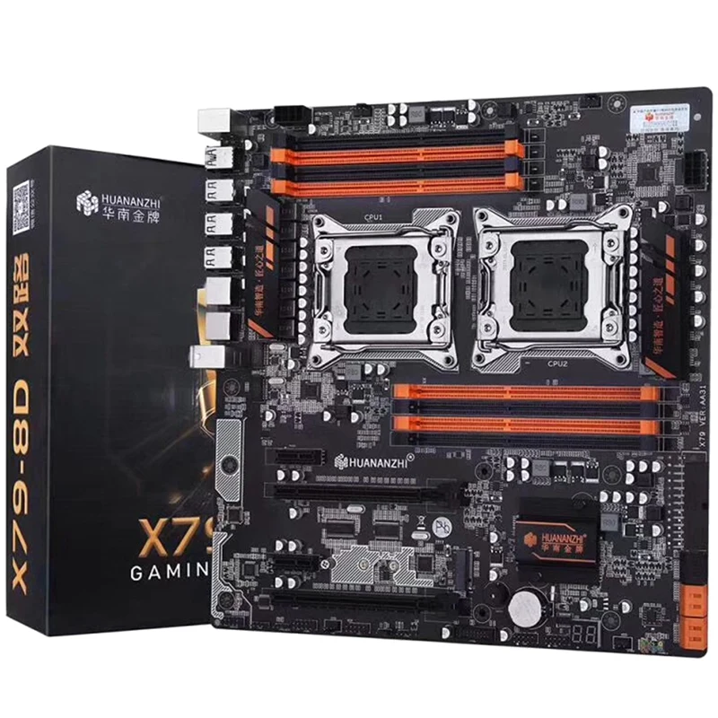 HUANANZHI X79-8D cpu LGA2011 LGA 2011 материнская плата с двойным процессором DDR3 подходит для серверной памяти и ЦП сервера