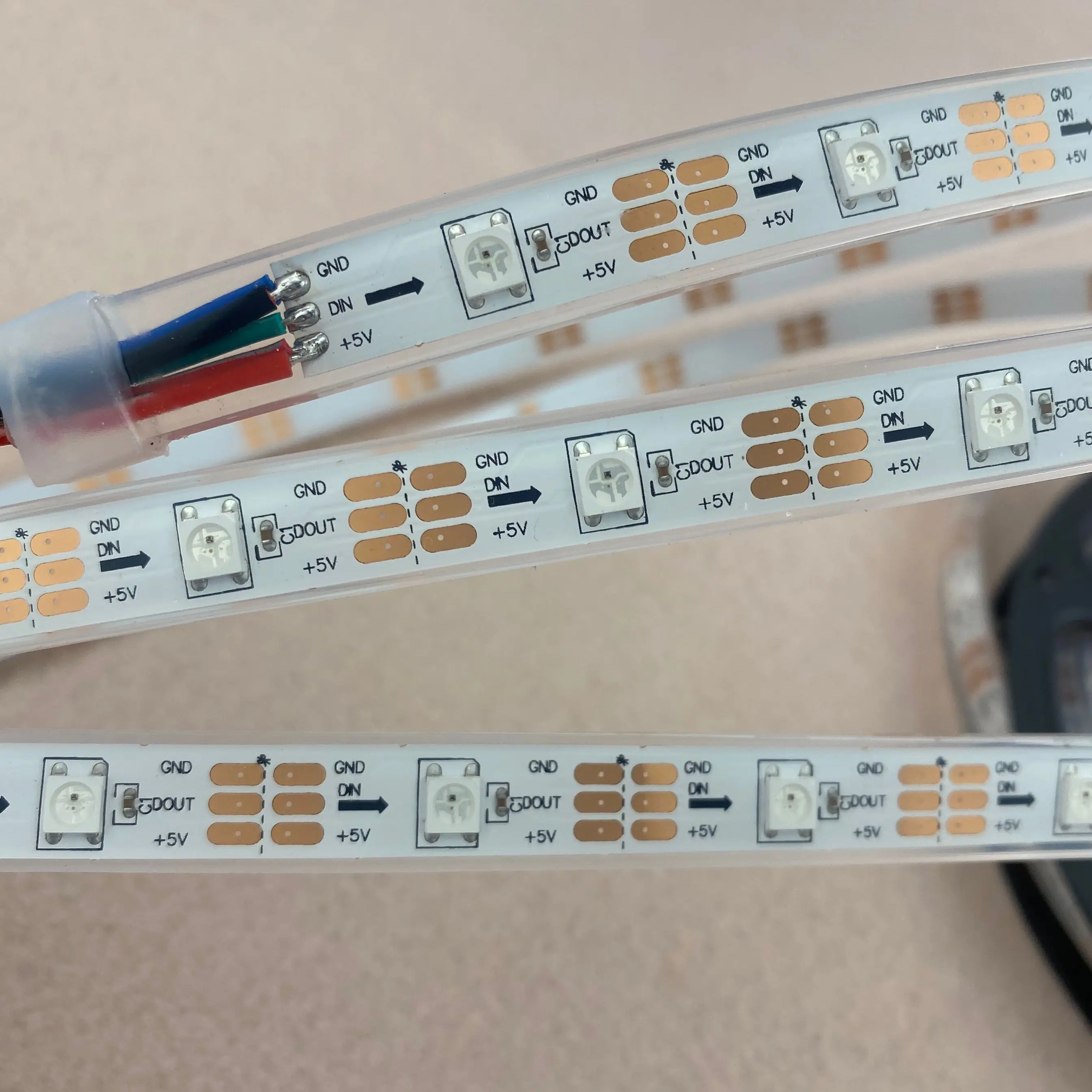Модифицируемая светодиодная Пиксельная лента 5 м DC5V WS2812B IP68 30 шт. WS2812B/m с пикселями