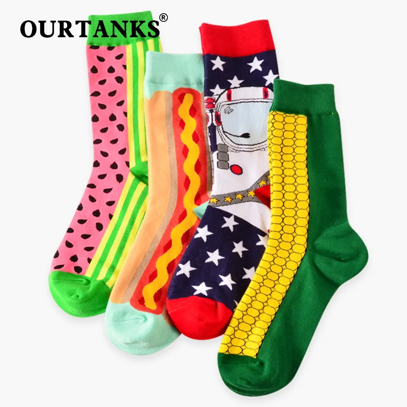 Новинка 2020 осень/зима мужские контрастные носки в английском стиле спортивные