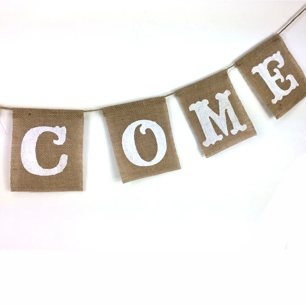 7 Мешковина для флагов баннер знак Добро пожаловать настенные украшения дверей