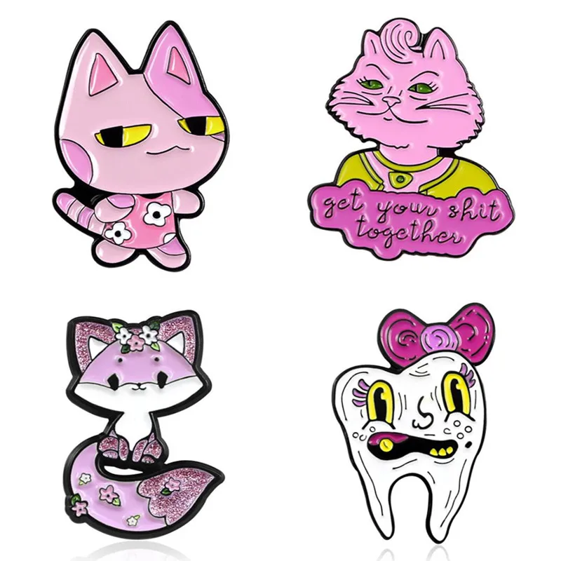 

Cute Badges Hijab Pins Enamel Brooches For Women Pink Brooch Anime Badges Enamel Pin For Clothes Women's Decorative Badges Pins