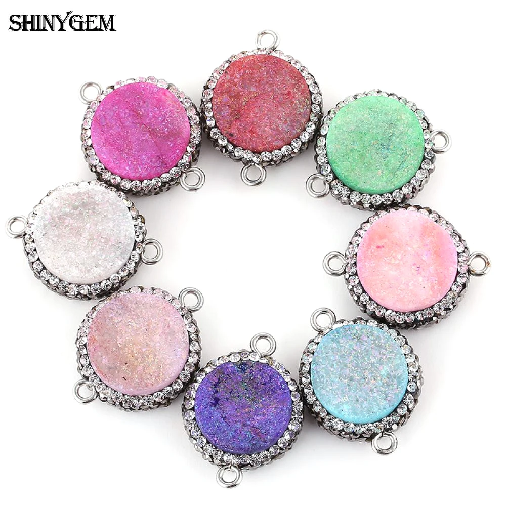 5 шт. модные микро инкрустация Циркон натуральный камень разъем для женщин Стразы