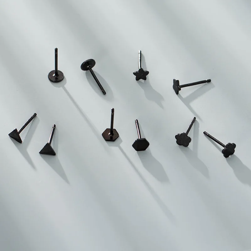 Серьги гвоздики с геометрическим рисунком женские простые Стильные украшения в