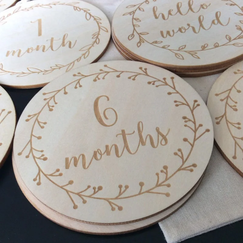 13 шт./компл. Детские ежемесячные карты для новорожденных круглой формы