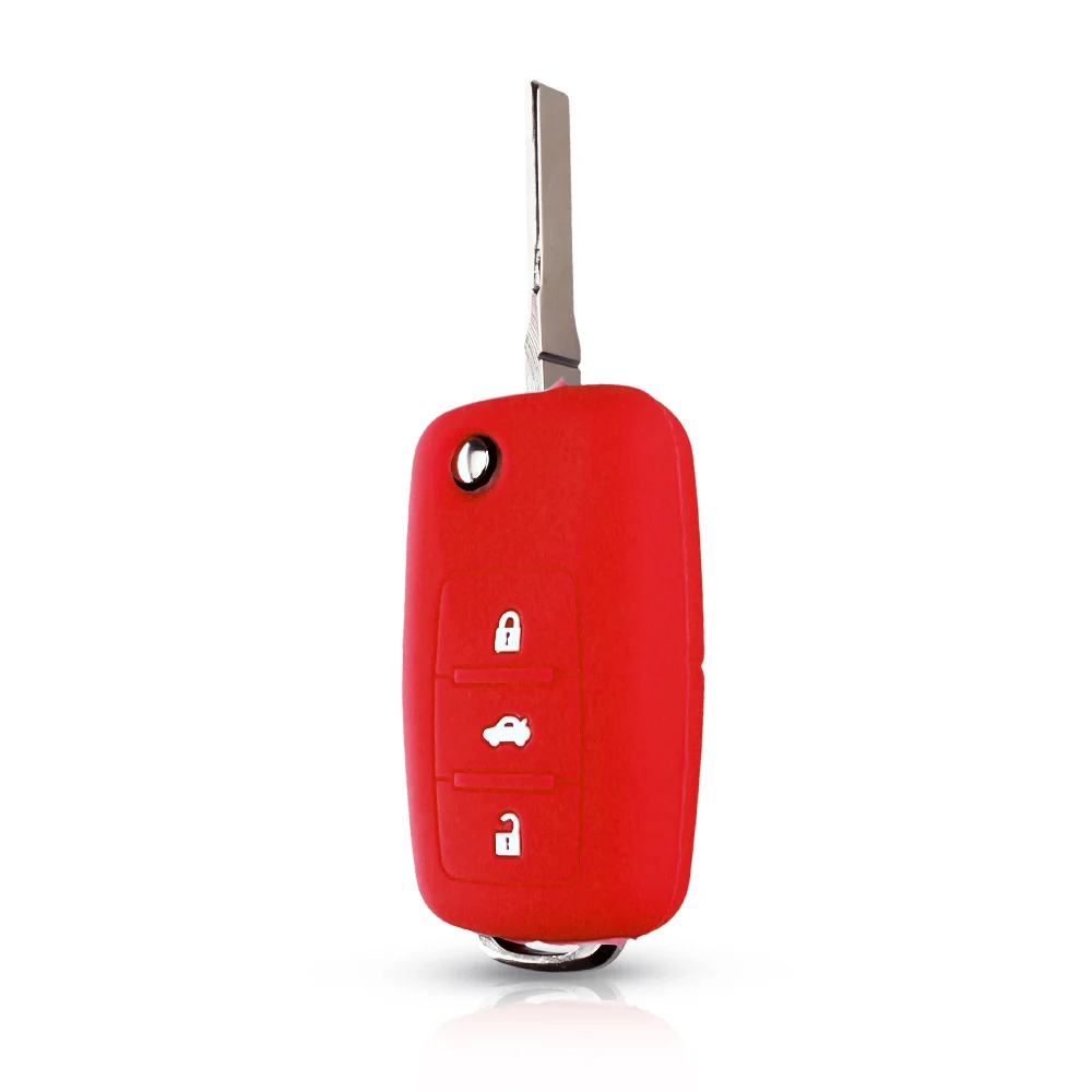Чехол KEYYOU для VW Golf Bora Jetta POLO GOLF Passat Skoda Octavia A5 Fabia SEAT Ibiza Leon 2/3BTN силиконовый чехол