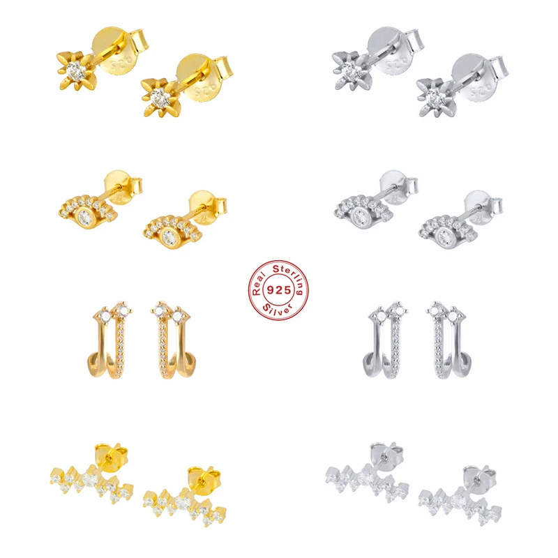 

Aide 925 серьги-гвоздики из стерлингового серебра серьги для женщин блестящими кубический цирконий драгоценный глаза линии стержня уха вечерн...