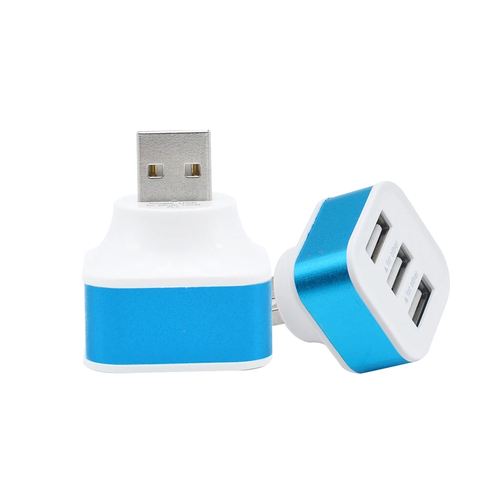 Портативный USB2.0 концентратор Высокоскоростной 3 порта алюминиевый сплав+ ABS телефонный сплиттер адаптеры поворотный Разъем Портативный случайный цвет