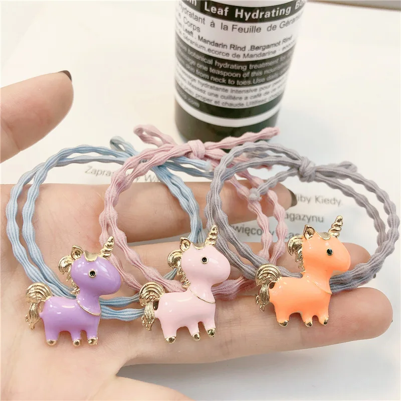 

Female Korean version of the cute alloy hair rope small rubber band Unicorn Sen female sweet hair dressing hair accessories