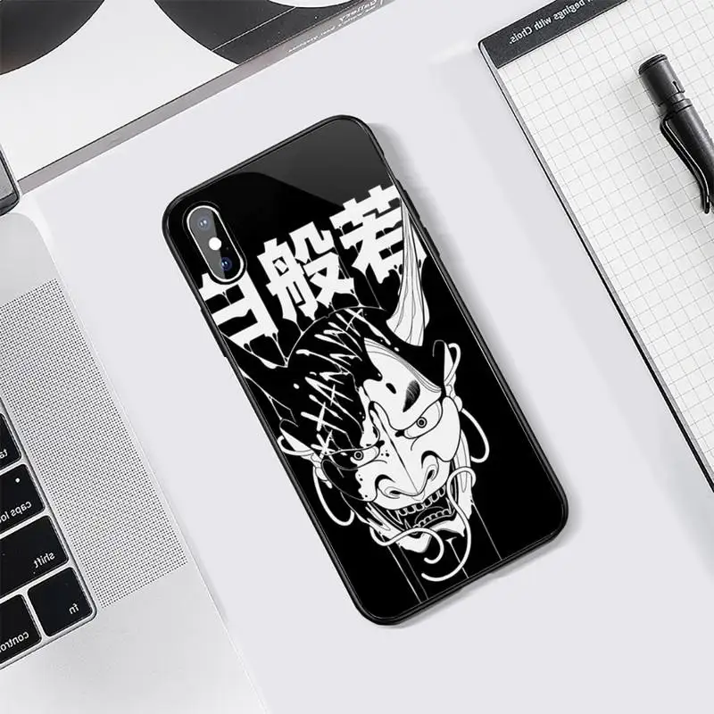 

Japanese samurai oni mask Phone Case Tempered glass For iphone 5C 6 6S 7 8 plus X XS XR 11 PRO MAX