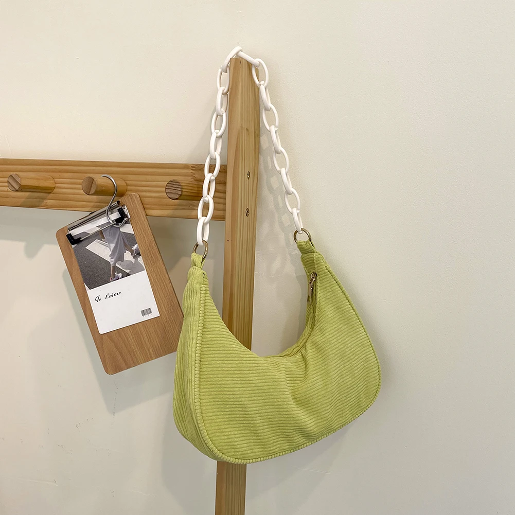 

Модная женская Вельветовая однотонная сумка через плечо, повседневная женская маленькая сумка-хобо на цепочке, сумки